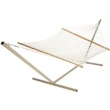 Extra Large Polyester Rope Hammock:Crafted with three strand twisted soft spun polyester rope.