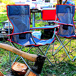 Folding Outdoor Furniture, RV trailer equipped, camping equipment, folding tables, folding furniture