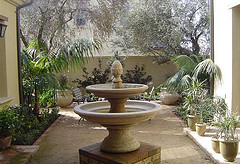 outdoor water fountains, garden water fountain ideas,Garden fountain in courtyard.