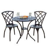 Glenbrook Garden outdoor furniture Bistro Set,Includes 1 table and 2 chairs made of genuine, cast aluminum.