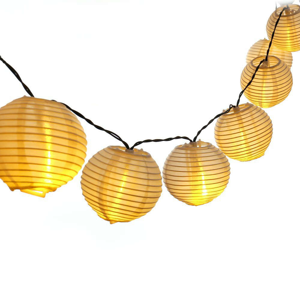  Gold round ball beehive string lanterns hanging in a straight line,unique shaped paper lanturns,novelty string lights,Walmart,solar string lights.
