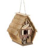  Gone Golfing Golf Theme Hanging Wooden Bird House,Whimsical birdhouse resembling a golfing cabin,Adorned with golf clubs and a gone golfing sign.