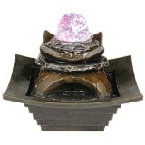 Hand Painted Crystal Ball LED Light Small Indoor Tabletop Fountain:Hand painted faux stone finish.