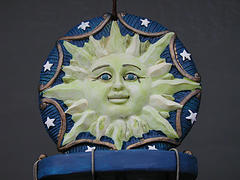 blue/yellow sun face wind chime,interior wind chimes, quality wind chimes