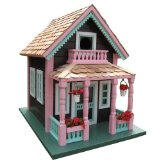 Petoskey Lake View Country Cottage Birdhouse:Wood construction, unpainted interior, ventilation and drainage.