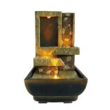 Table Top Modern Stoney With LED Indoor Water Fountain:Uses LED light,Soothing sound of cascading water.