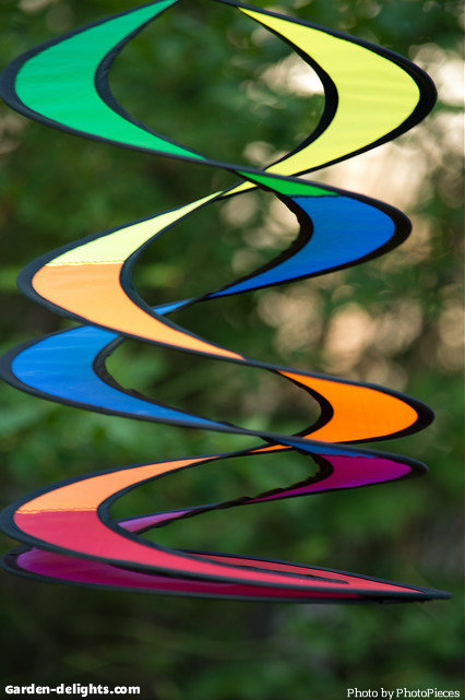  Spiral garden wind spinner hanging from tree in backyard, hanging wind spinner, nylon wind spinners, Walmart.