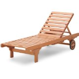 Hardwood Chaise Lounge:eucalyptus wood,Mortise and tenon construction.