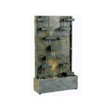  Watercross Outdoor Floor Fountain, Natural Slate:Outdoor floor fountain with backlight.