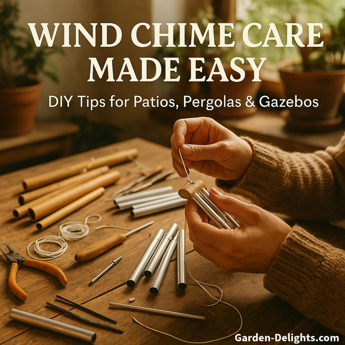 cleaning wind chimes to maintain tone clarity and airflow movement