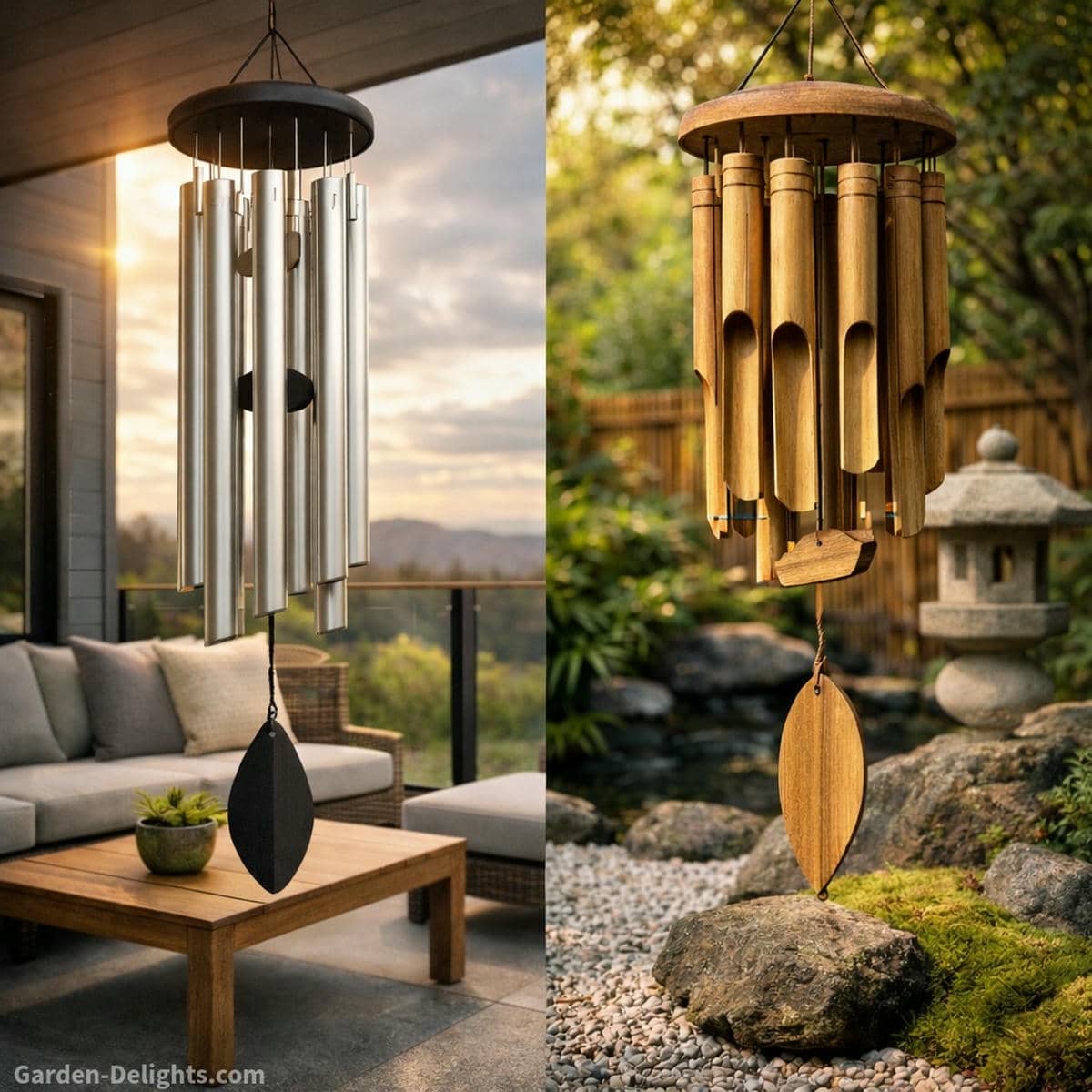 healing wind chime materials comparison