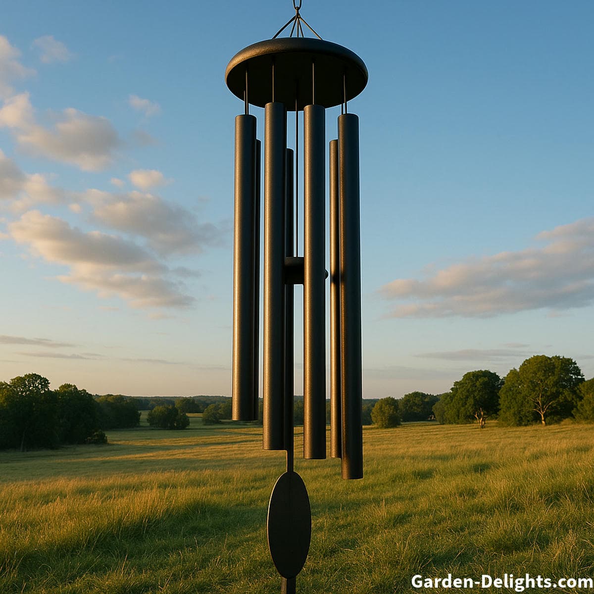 large metal wind chimes outdoor