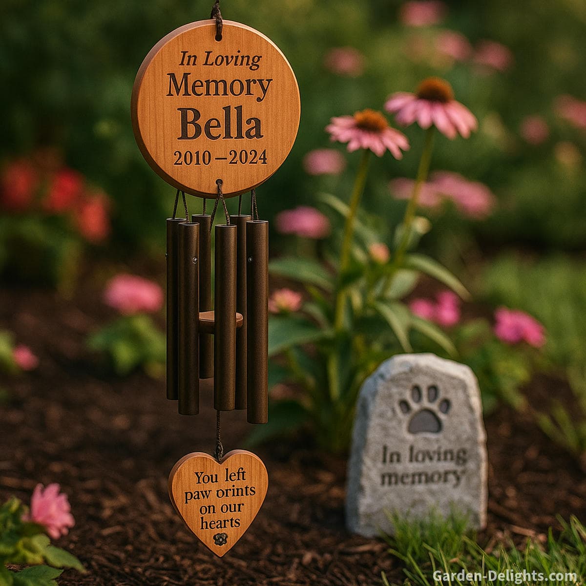 personalized pet memorial wind chime