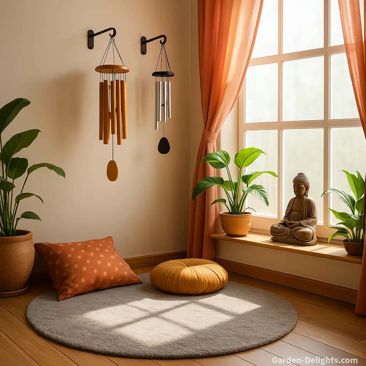 low noise wind chimes meditation