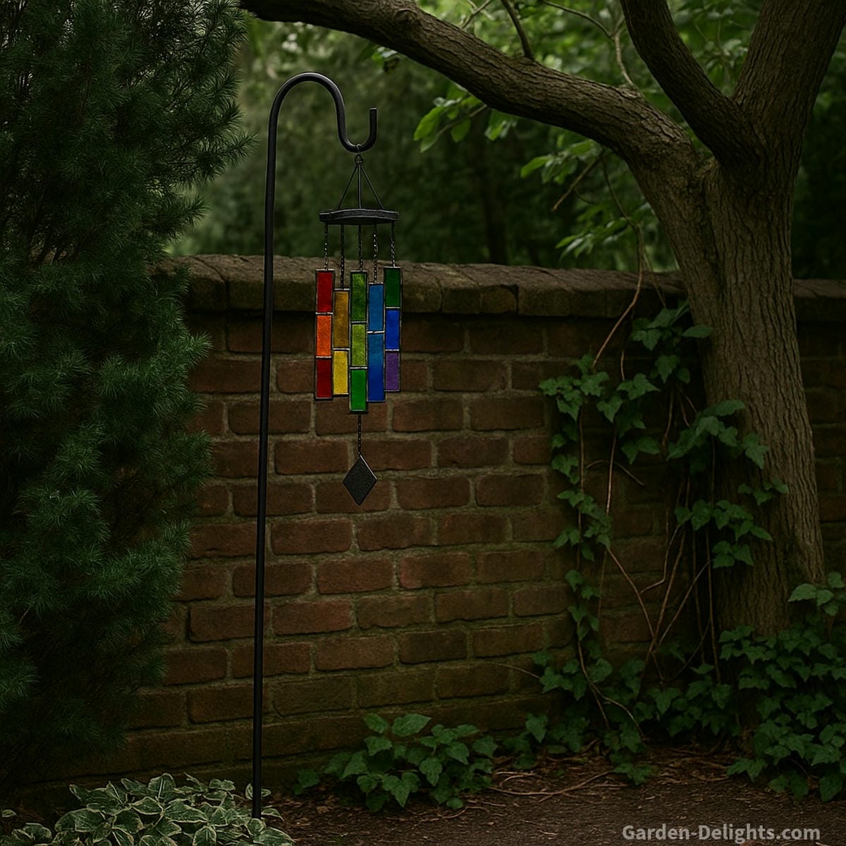 Common placement mistakes with stained glass wind chimes tangled branches, blocked airflow, poor light exposure causing dulled colors, reduced sound vibration, and disrupted Feng Shui energy flow