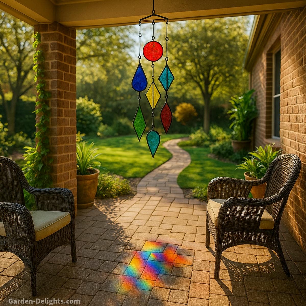 stained glass wind chime styles sunlight