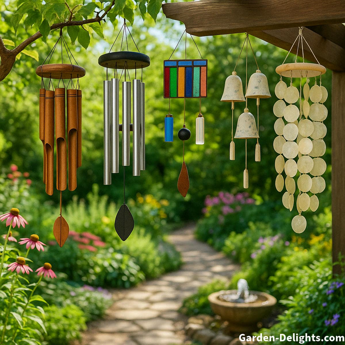 different wind chime materials bamboo metal glass ceramic